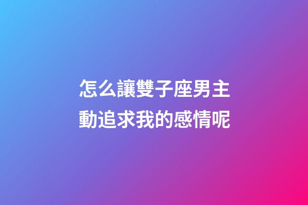 怎么讓雙子座男主動追求我的感情呢-第1張-星座運(yùn)勢-玄機(jī)派