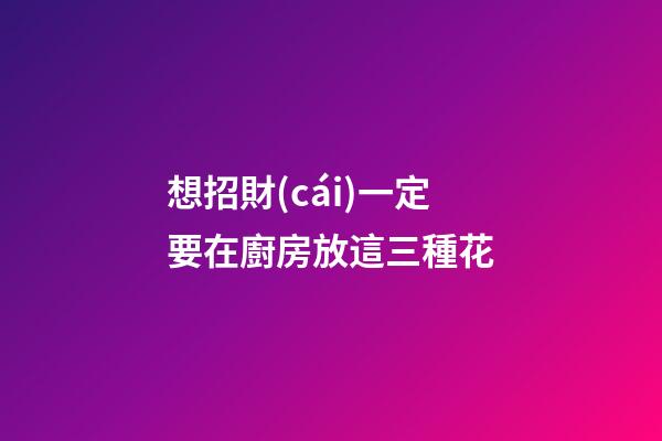 想招財(cái)一定要在廚房放這三種花