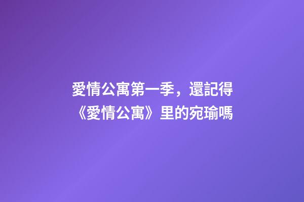 愛情公寓第一季，還記得《愛情公寓》里的宛瑜嗎-第1張-觀點-玄機派