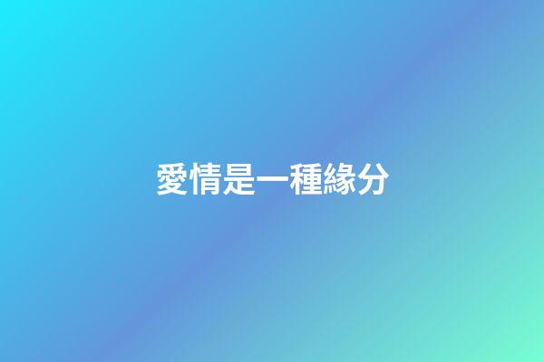 愛情是一種緣分