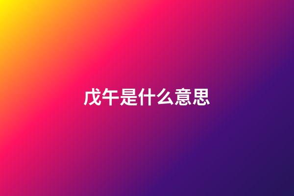 戊午是什么意思