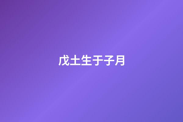 戊土生于子月