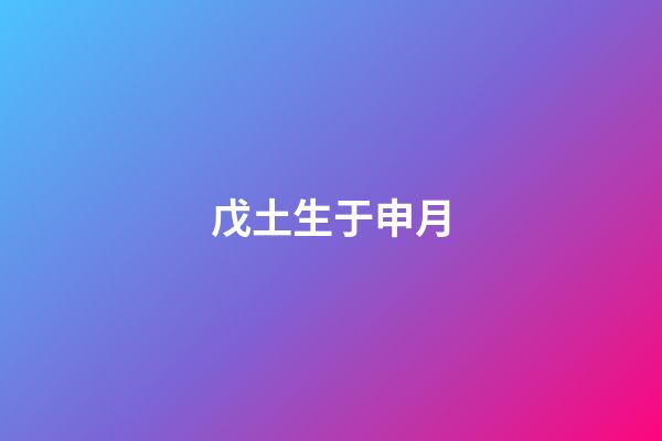 戊土生于申月