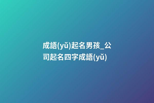 成語(yǔ)起名男孩_公司起名四字成語(yǔ)-第1張-公司起名-玄機(jī)派