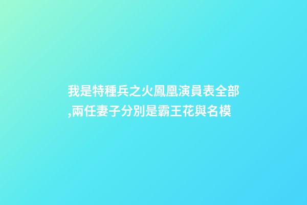 我是特種兵之火鳳凰演員表全部,兩任妻子分別是霸王花與名模-第1張-觀點-玄機派