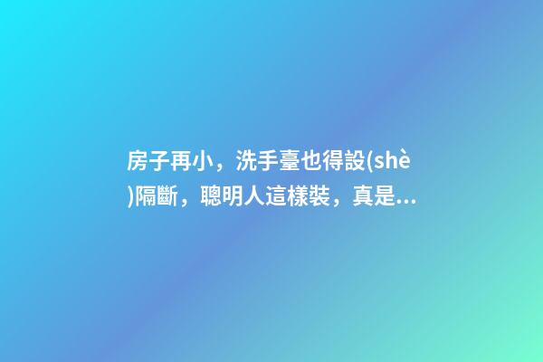 房子再小，洗手臺也得設(shè)隔斷，聰明人這樣裝，真是漂亮極了！