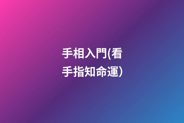 手相入門(看手指知命運）