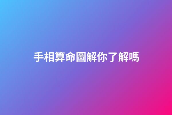 手相算命圖解你了解嗎