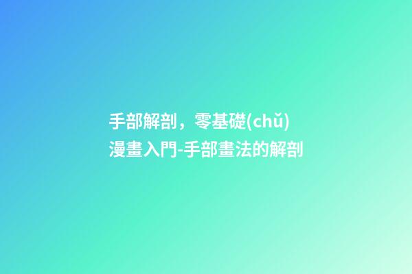 手部解剖，零基礎(chǔ)漫畫入門-手部畫法的解剖-第1張-觀點-玄機派