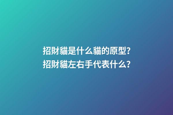 招財貓是什么貓的原型？招財貓左右手代表什么？