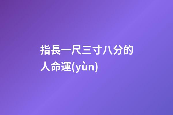 指長一尺三寸八分的人命運(yùn)