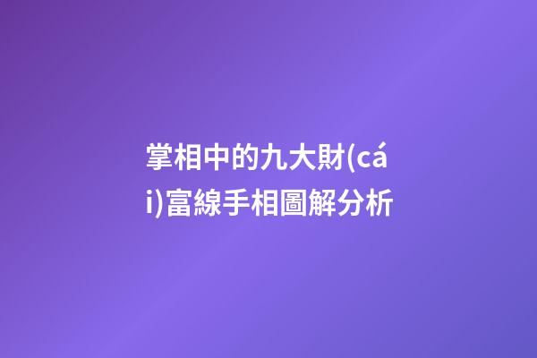 掌相中的九大財(cái)富線手相圖解分析