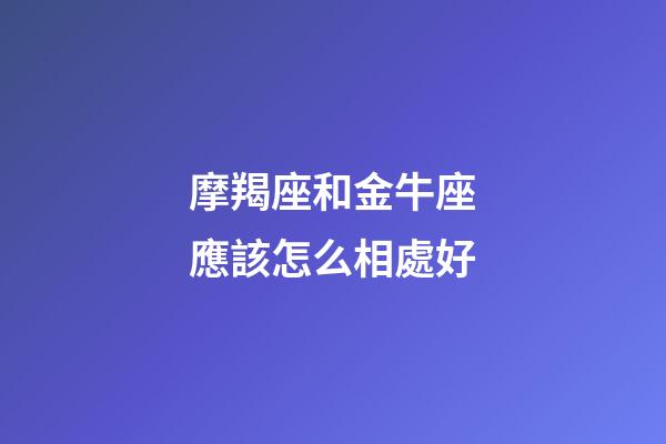 摩羯座和金牛座應該怎么相處好-第1張-星座運勢-玄機派