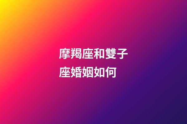 摩羯座和雙子座婚姻如何-第1張-星座運勢-玄機派