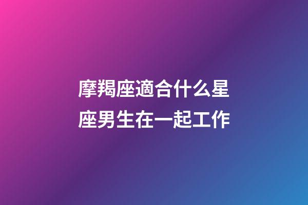 摩羯座適合什么星座男生在一起工作-第1張-星座運勢-玄機派