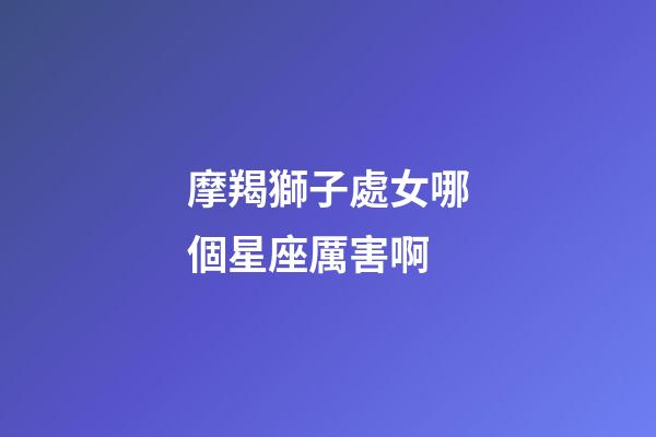摩羯獅子處女哪個星座厲害啊-第1張-星座運勢-玄機派