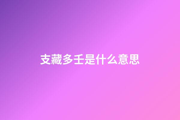 支藏多壬是什么意思?