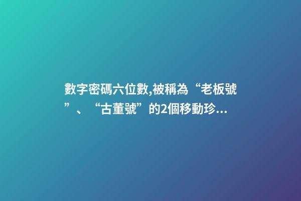 數字密碼六位數,被稱為“老板號”、“古董號”的2個移動珍貴號段-第1張-觀點-玄機派