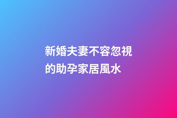 新婚夫妻不容忽視的助孕家居風水