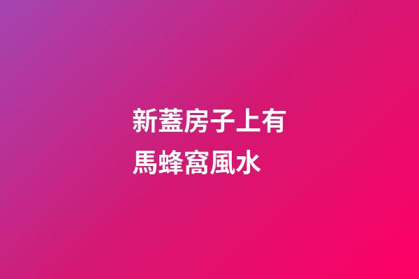 新蓋房子上有馬蜂窩風水