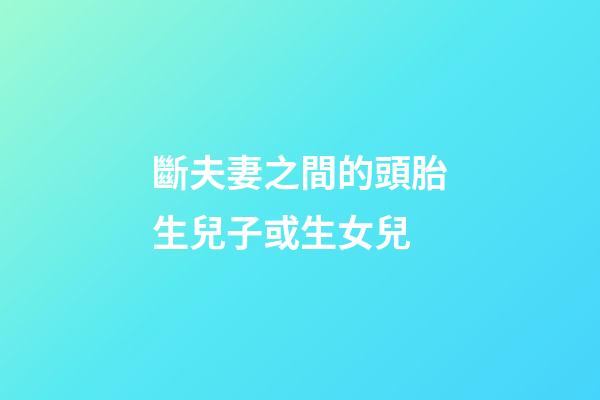 斷夫妻之間的頭胎生兒子或生女兒