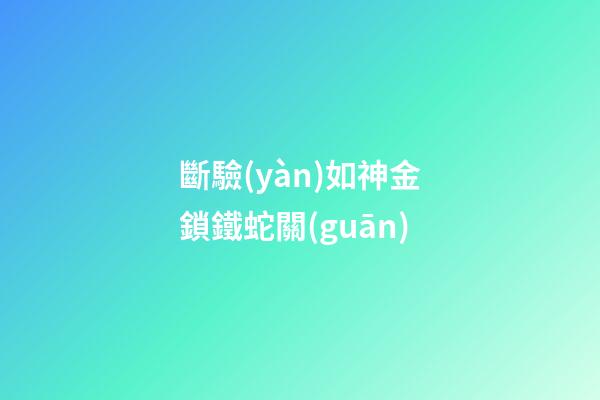 斷驗(yàn)如神金鎖鐵蛇關(guān)