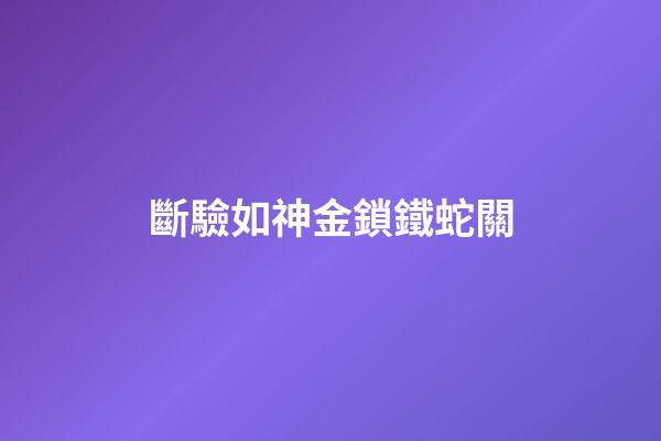 斷驗如神金鎖鐵蛇關