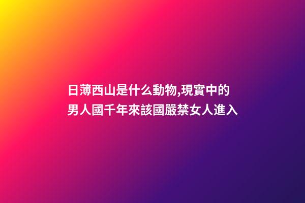 日薄西山是什么動物,現實中的男人國千年來該國嚴禁女人進入-第1張-觀點-玄機派