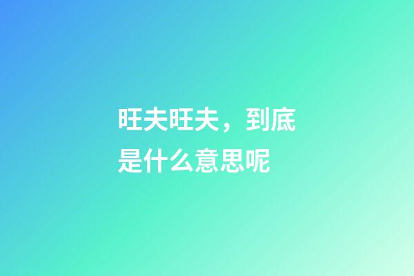 旺夫旺夫，到底是什么意思呢?
