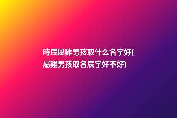 時辰屬雞男孩取什么名字好(屬雞男孩取名辰字好不好)