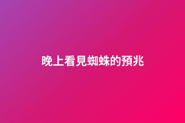 晚上看見蜘蛛的預兆