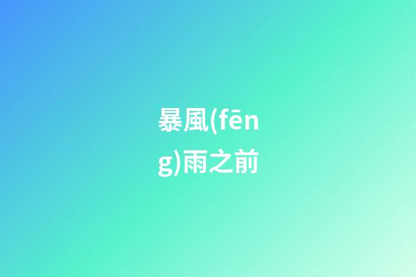 暴風(fēng)雨之前