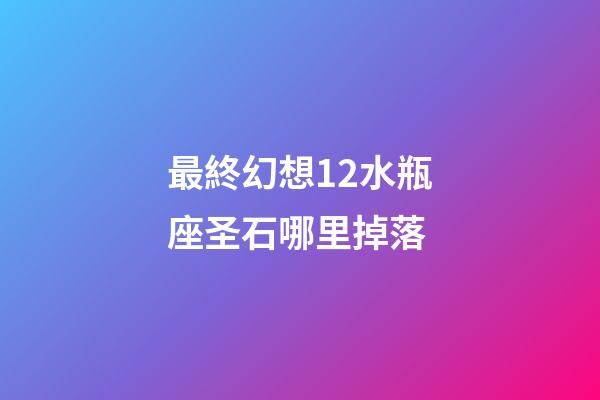 最終幻想12水瓶座圣石哪里掉落