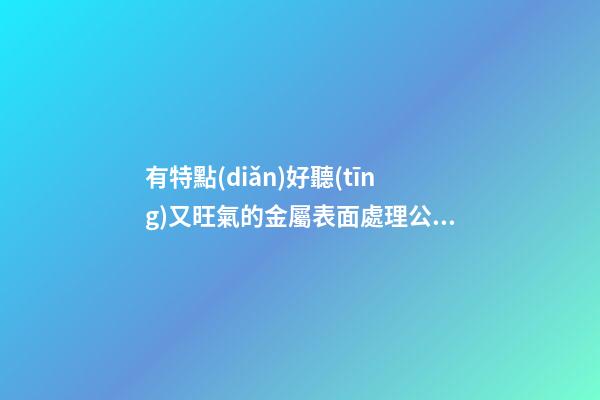 有特點(diǎn)好聽(tīng)又旺氣的金屬表面處理公司名字-第1張-公司起名-玄機(jī)派