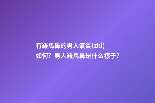 有羅馬鼻的男人氣質(zhì)如何？男人羅馬鼻是什么樣子？