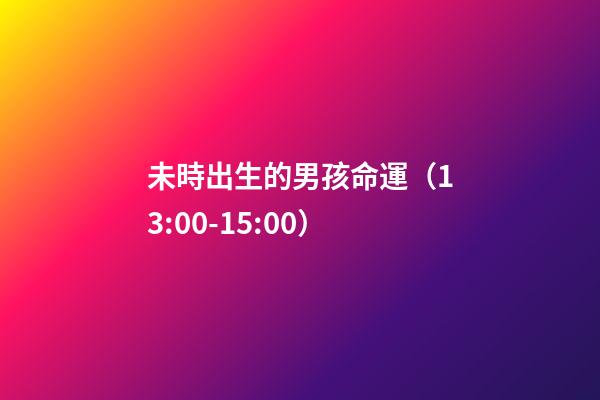 未時出生的男孩命運（13:00-15:00）