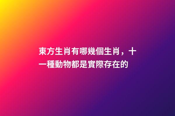 東方生肖有哪幾個生肖，十一種動物都是實際存在的-第1張-觀點-玄機派