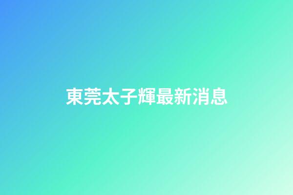東莞太子輝最新消息