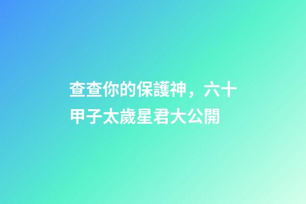 查查你的保護神，六十甲子太歲星君大公開