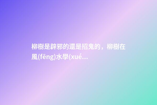 柳樹是辟邪的還是招鬼的，柳樹在風(fēng)水學(xué)上有哪些寓意