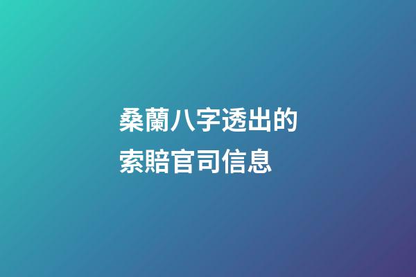 桑蘭八字透出的索賠官司信息