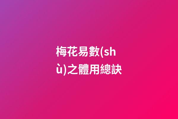 梅花易數(shù)之體用總訣
