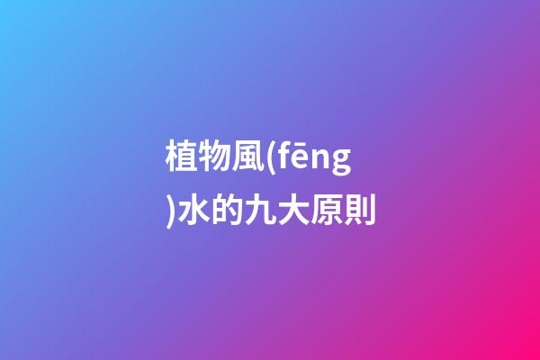 植物風(fēng)水的九大原則