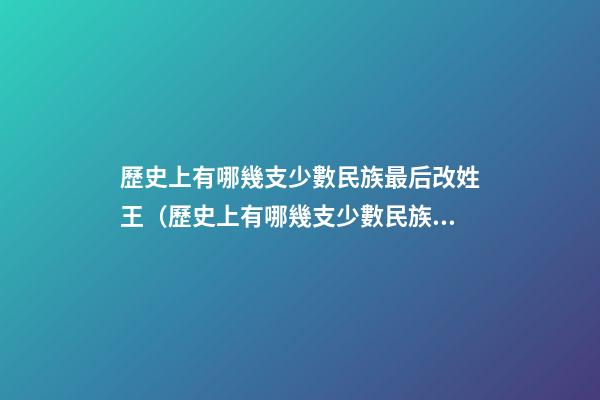歷史上有哪幾支少數民族最后改姓王（歷史上有哪幾支少數民族最后改姓王的）