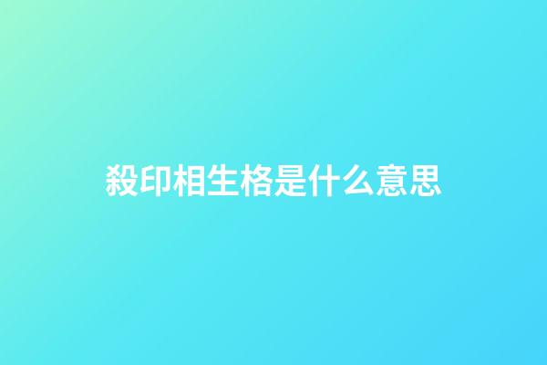 殺印相生格是什么意思