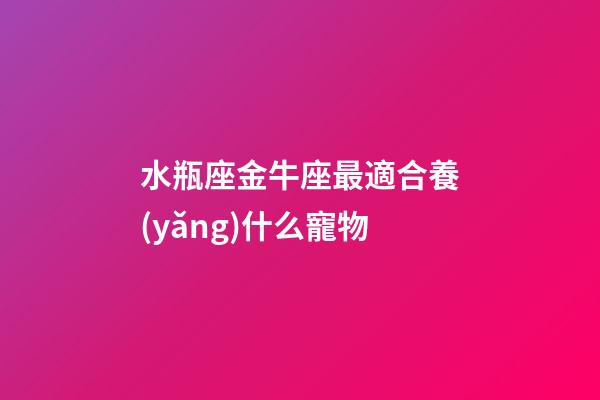 水瓶座金牛座最適合養(yǎng)什么寵物-第1張-星座運勢-玄機派