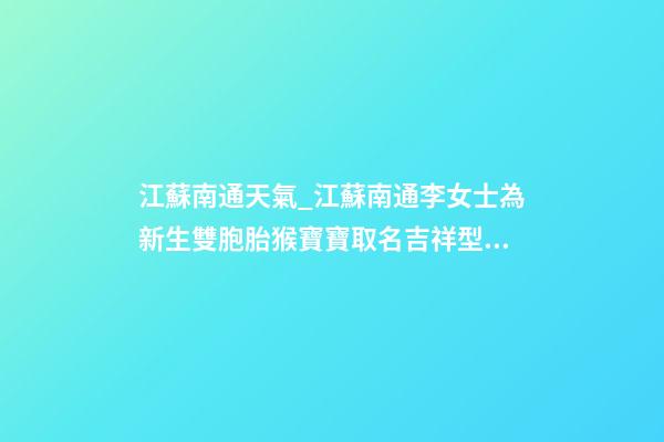江蘇南通天氣_江蘇南通李女士為新生雙胞胎猴寶寶取名吉祥型套餐-第1張-公司起名-玄機派