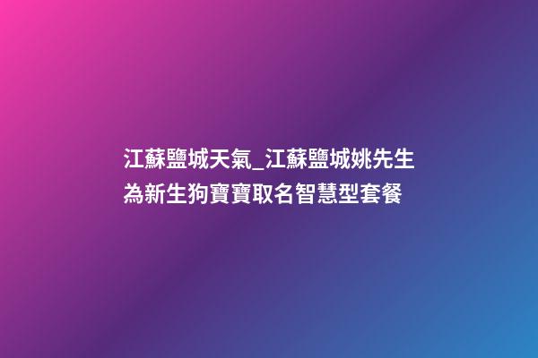 江蘇鹽城天氣_江蘇鹽城姚先生為新生狗寶寶取名智慧型套餐-第1張-公司起名-玄機派