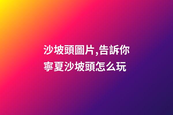 沙坡頭圖片,告訴你寧夏沙坡頭怎么玩-第1張-觀點-玄機派