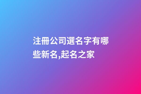 注冊公司選名字有哪些新名,起名之家
